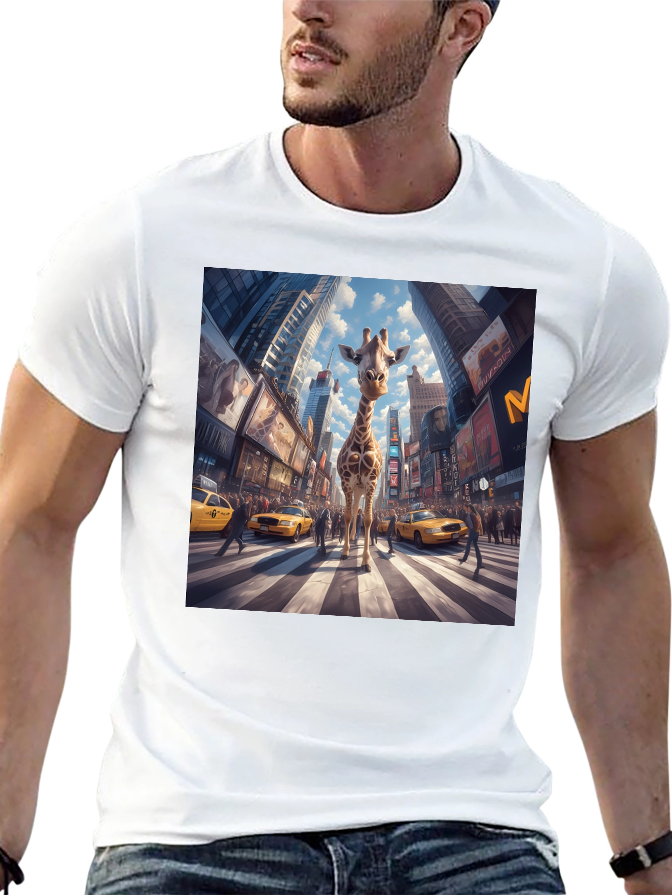 Giraffe in Times Square Black Tee