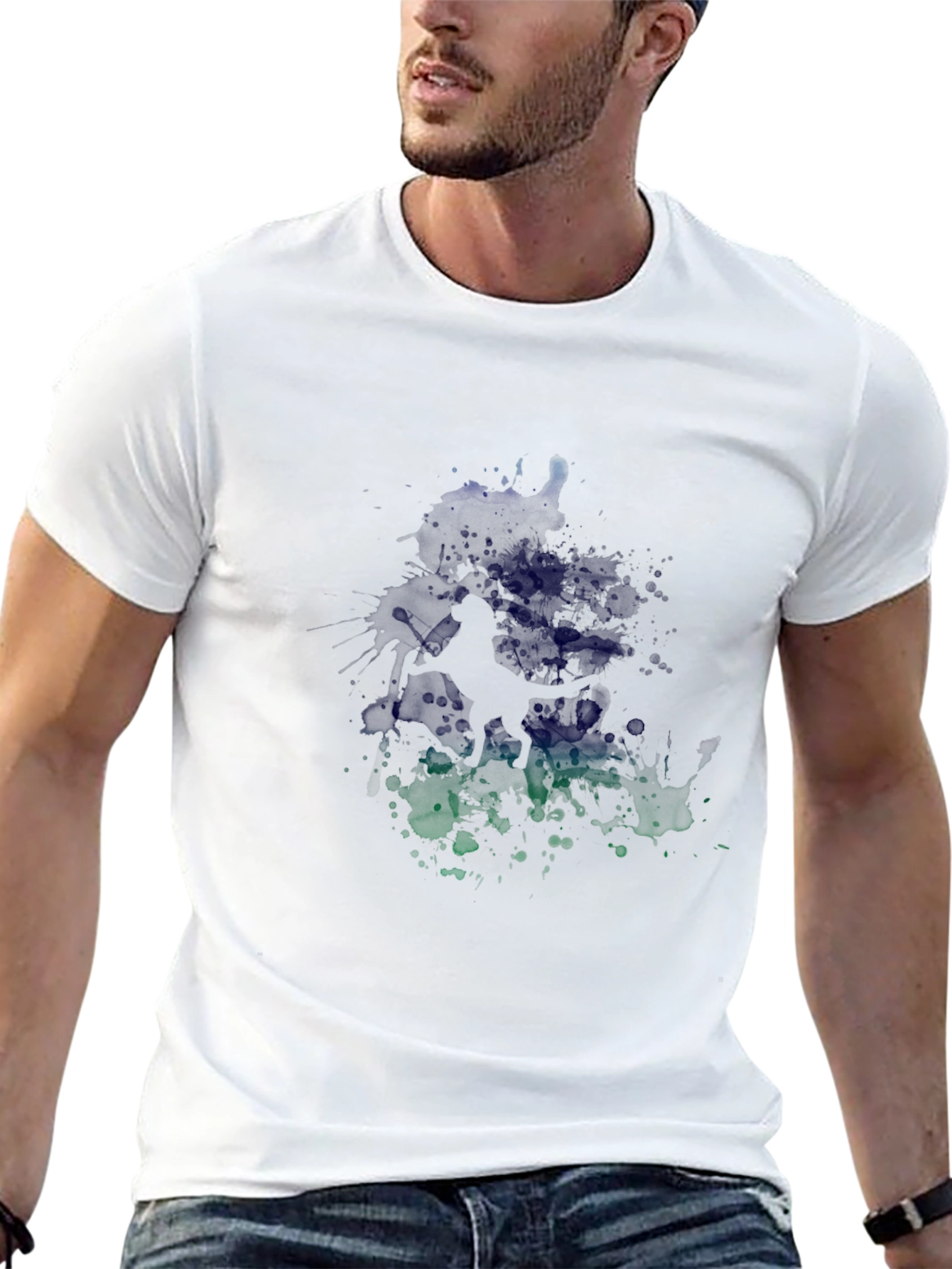 Abstract Graphic Print Black Casual Tee