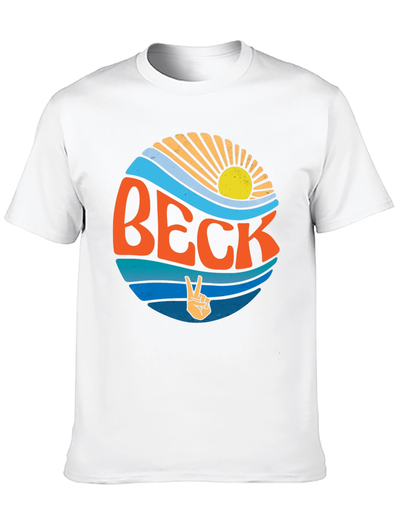 Retro BECK Graphic T-Shirt - Black Crew Neck