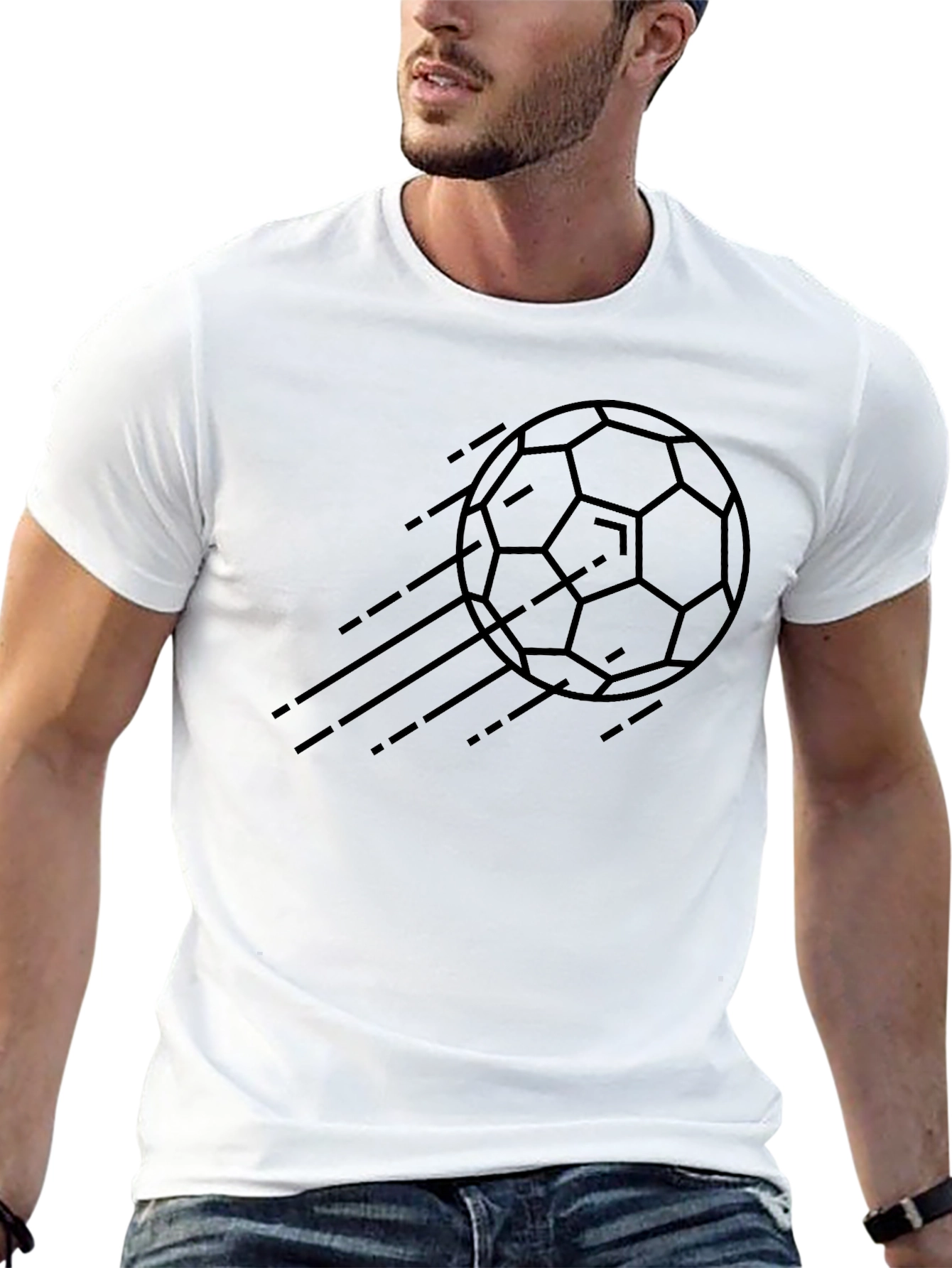 Black Soccer Ball Graphic Tee