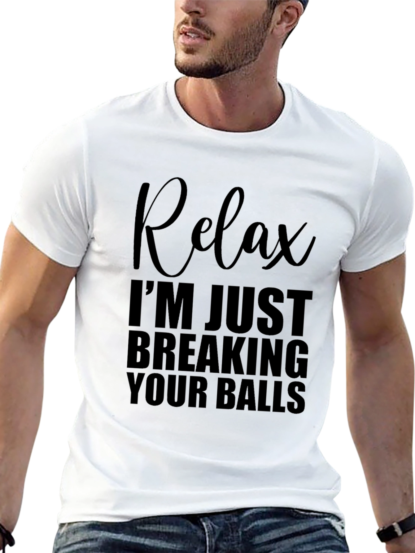 Relax Breaking Balls Graphic T-Shirt - Mens Novelty Tee