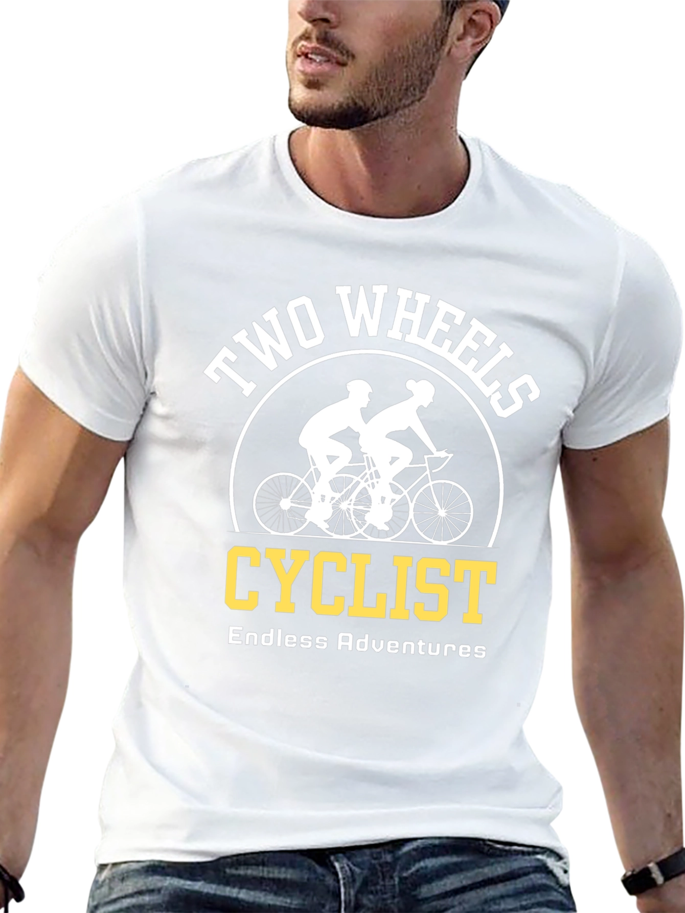 Two Wheels Cyclist T-Shirt - Endless Adventures