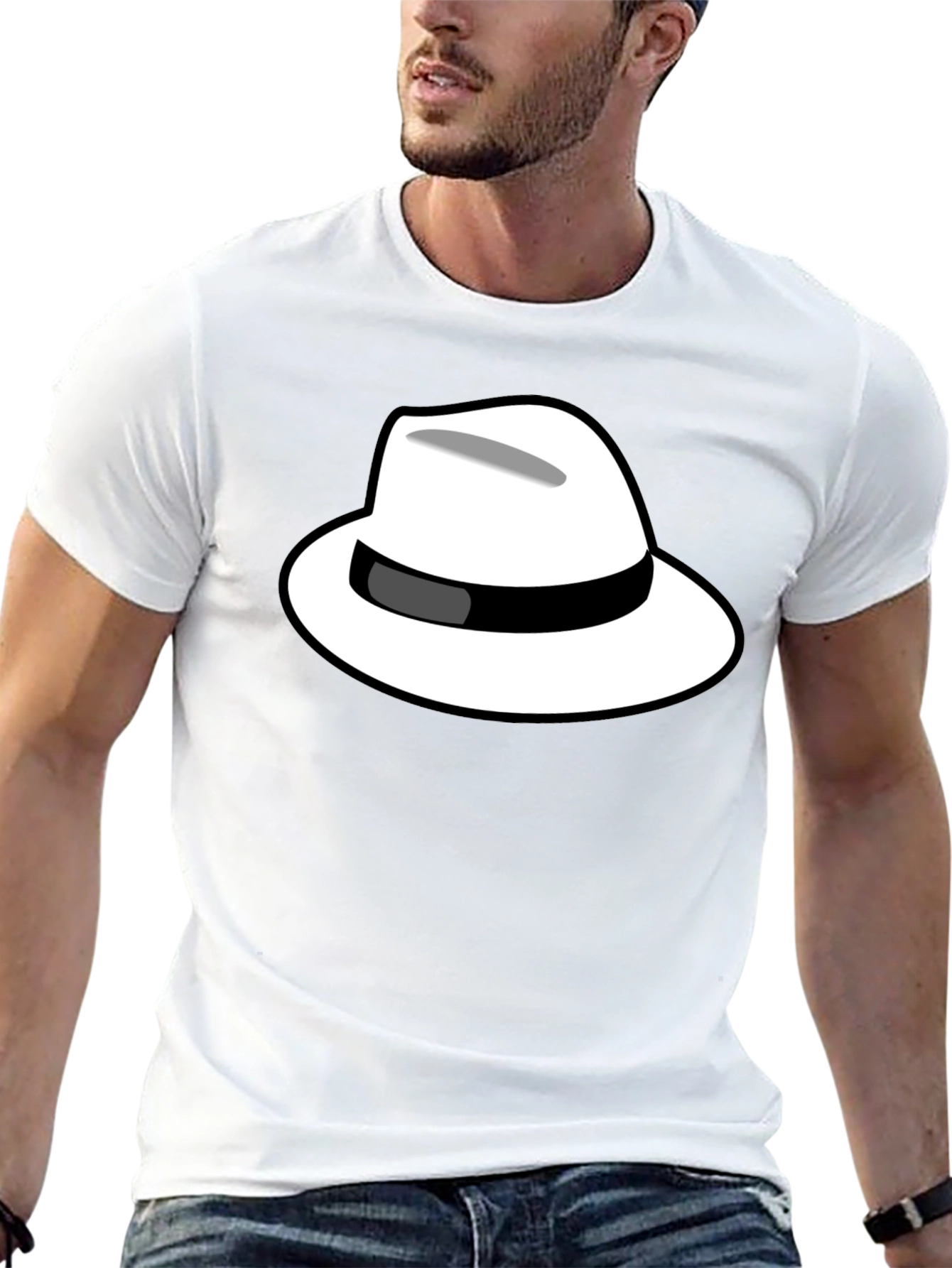 Cool Hat Graphic Tee - Black Cotton T-Shirt