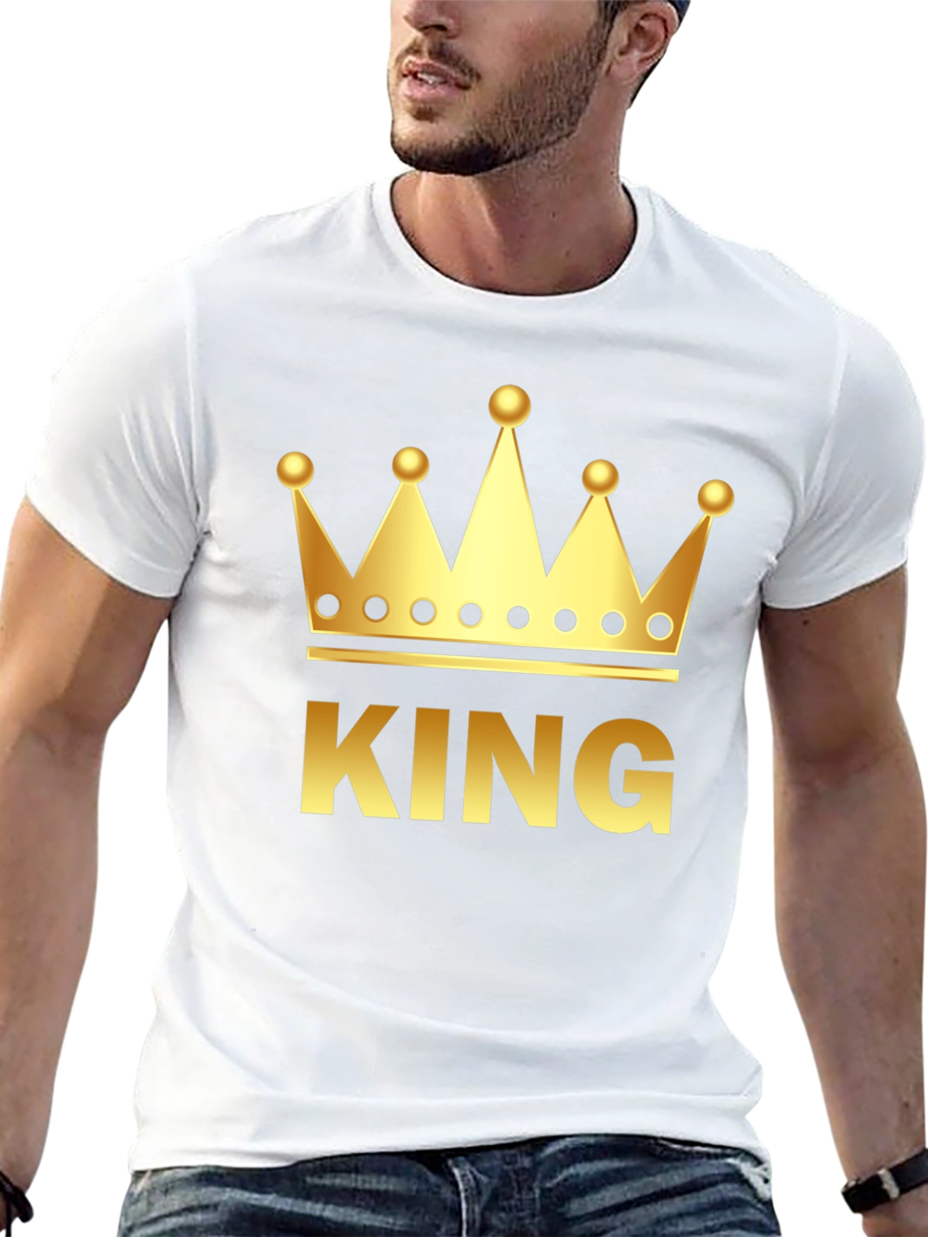 King Crown Graphic Tee - Gold on Black