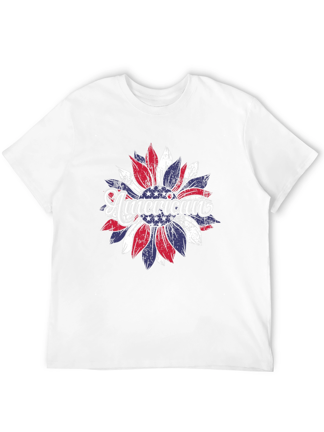American Flag Sunflower T-Shirt Patriotic USA Tee
