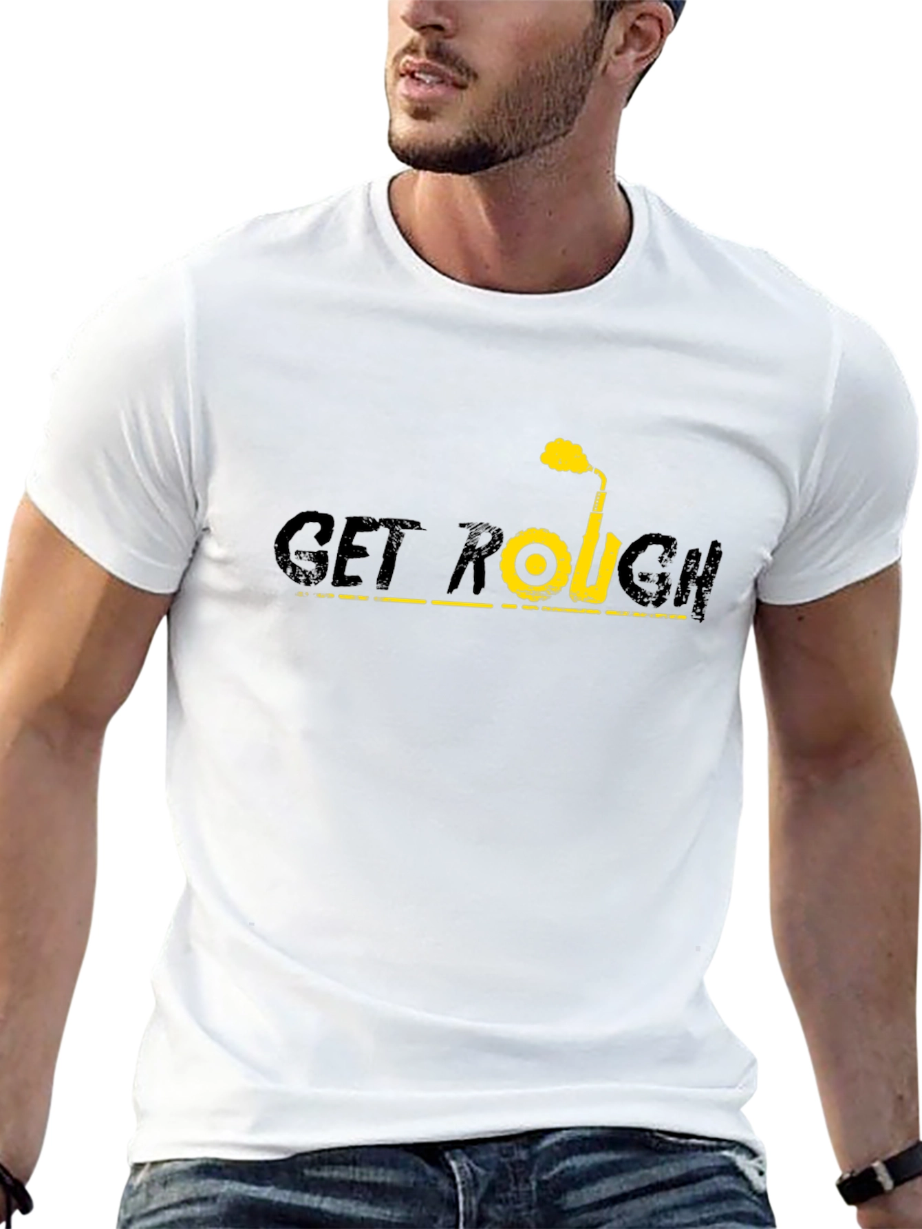 Get Rough Tee - Black Graphic T-Shirt