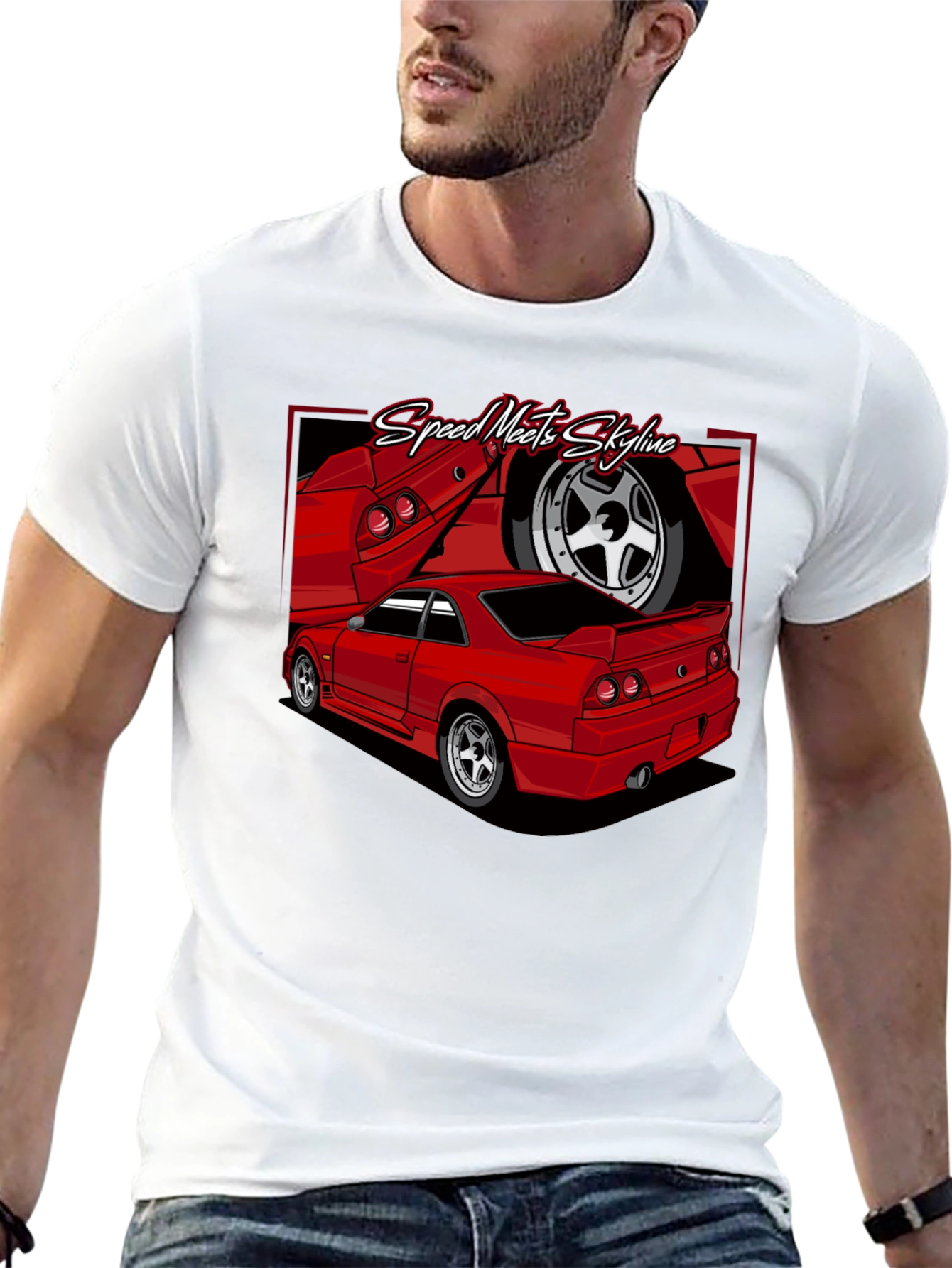 Speed Meets Skyline Graphic T-Shirt