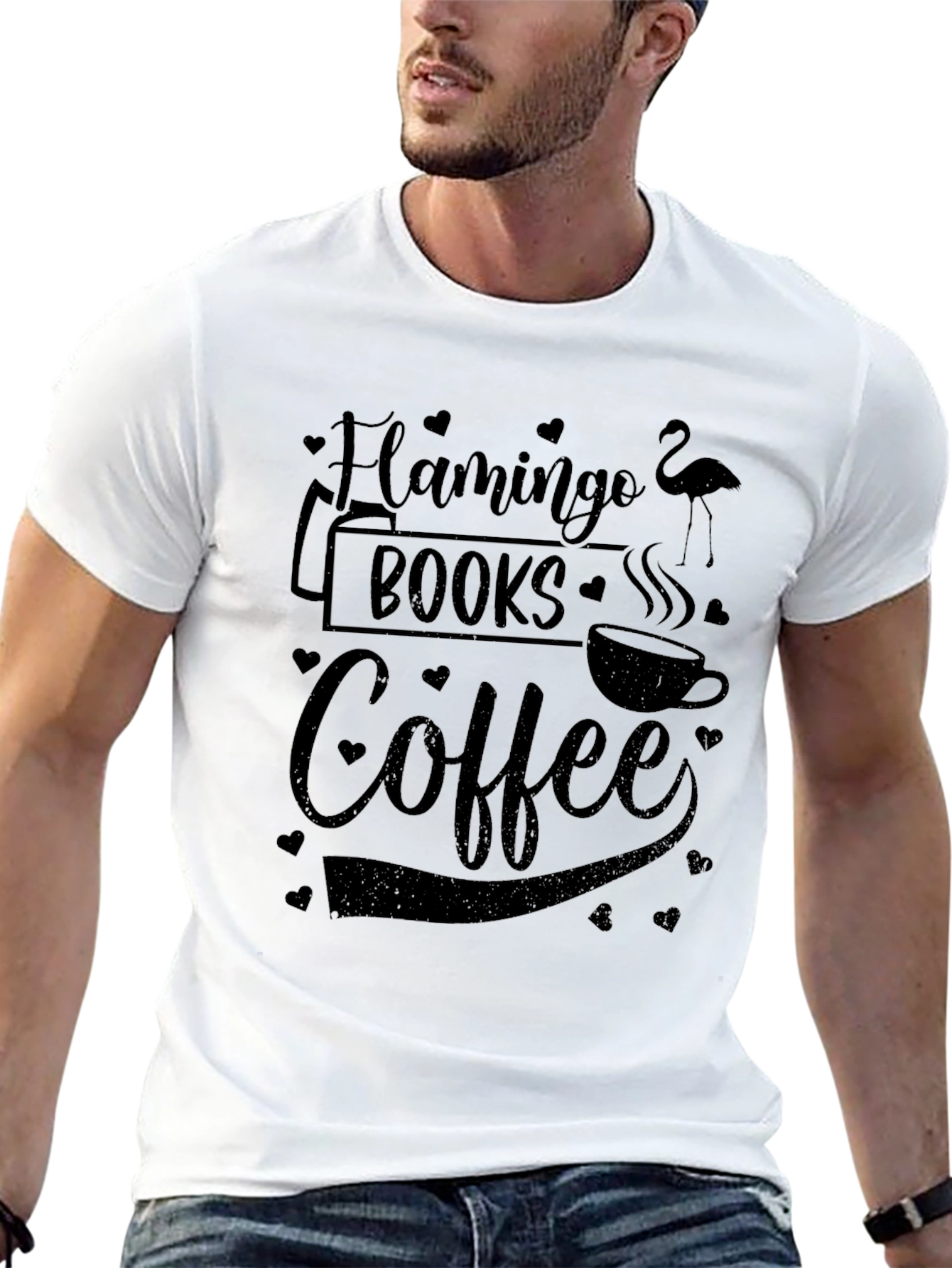 Flamingo Books Coffee Graphic Tee - Black