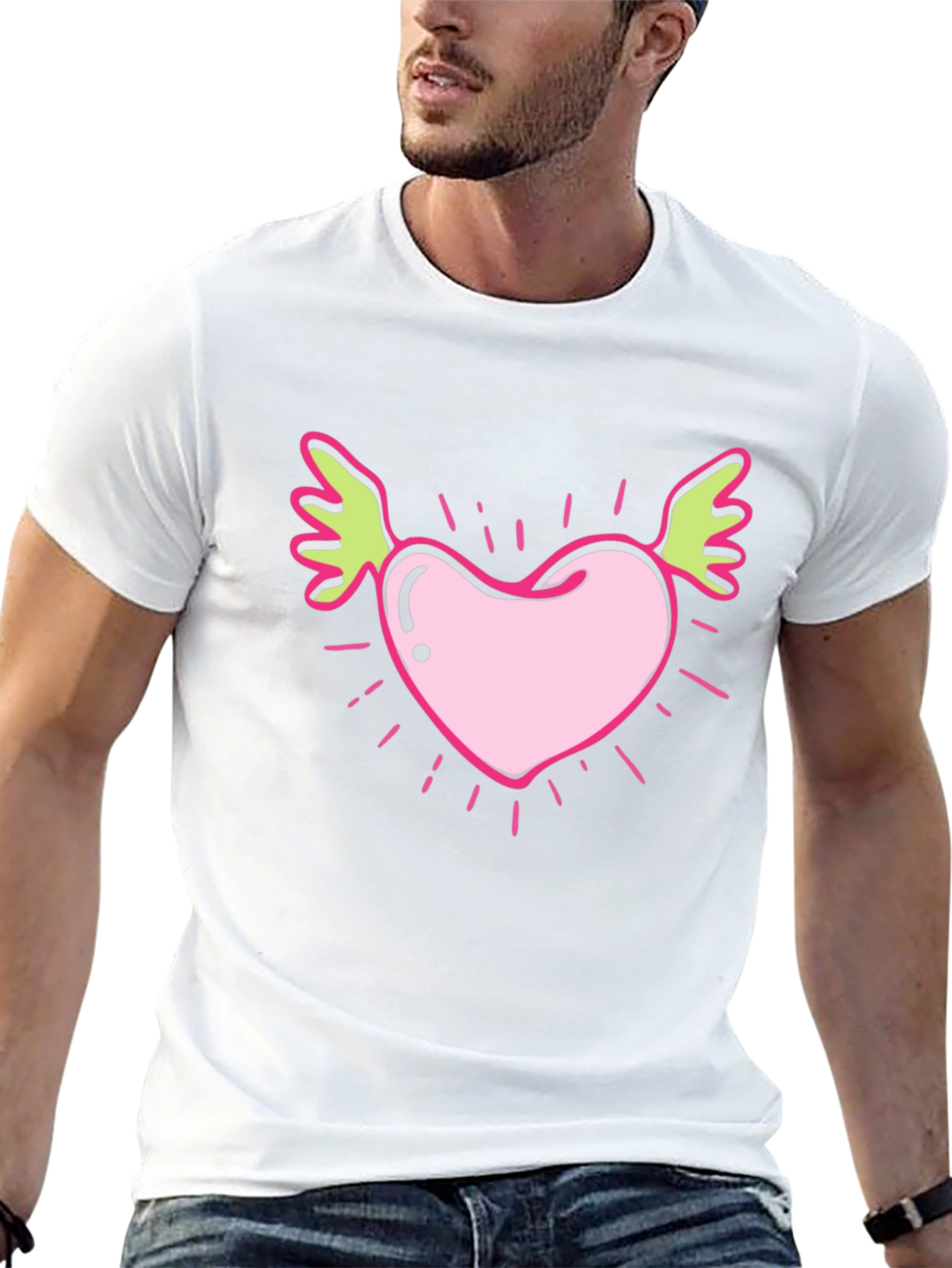 Winged Heart Graphic Tee - Black Cotton T-Shirt
