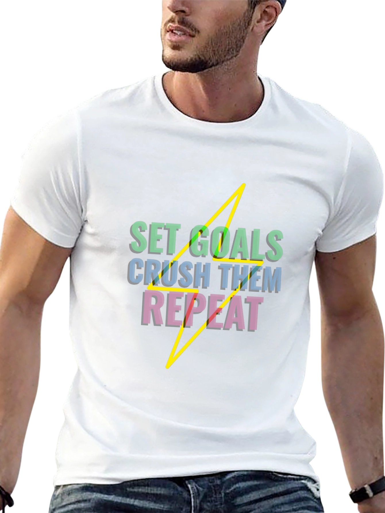 Set Goals Black Graphic Tee