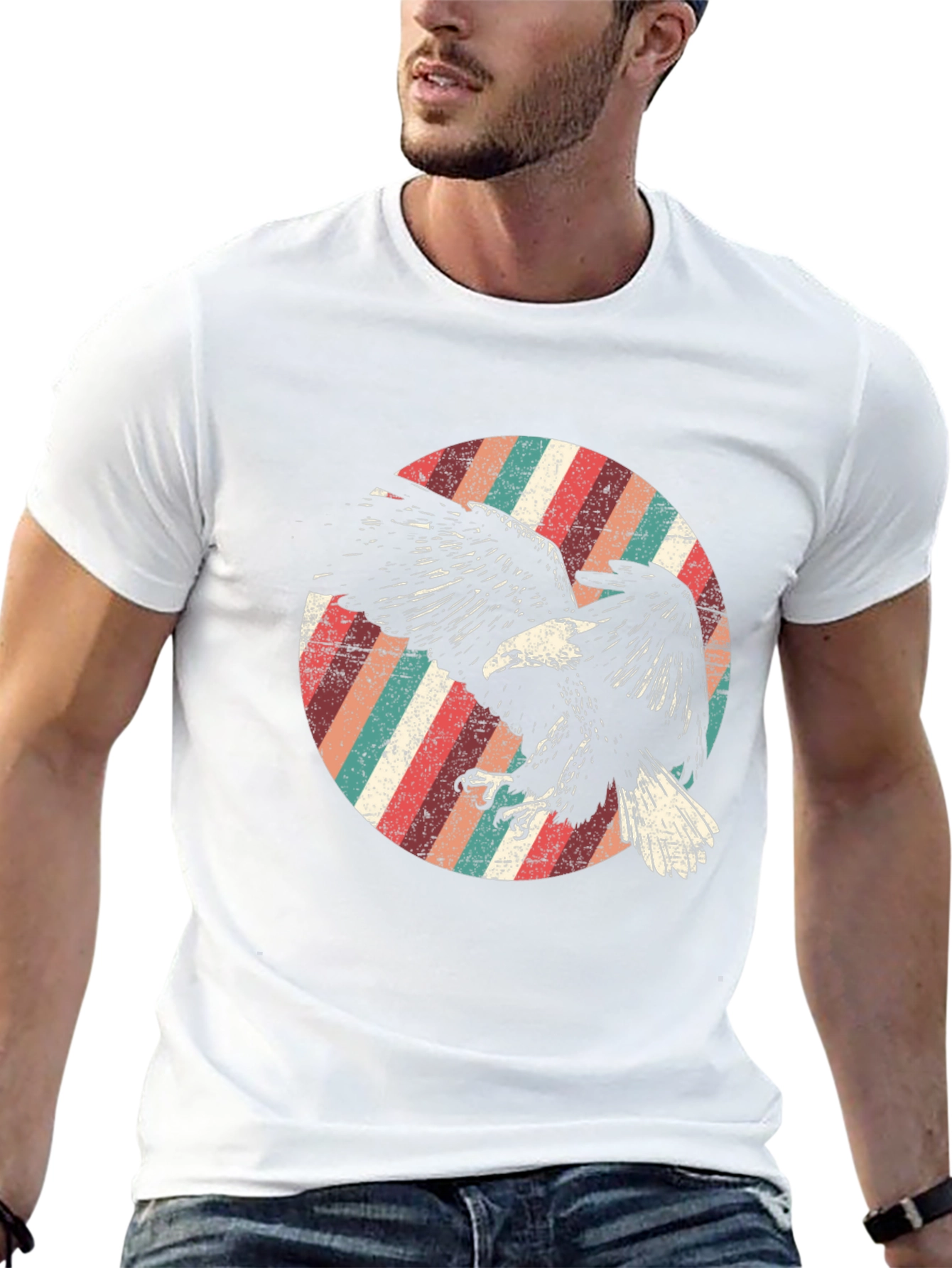 Retro Eagle Graphic Tee - Mens Black T-Shirt