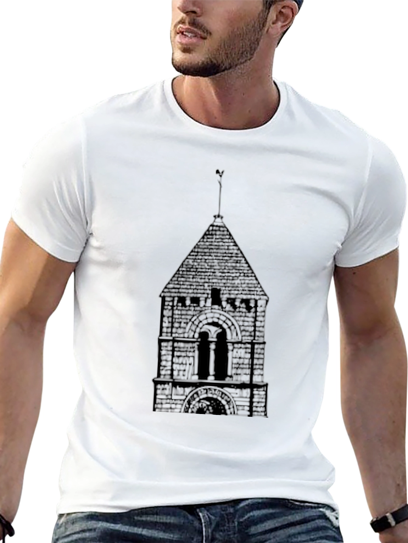 Tower Graphic Print Black T-Shirt