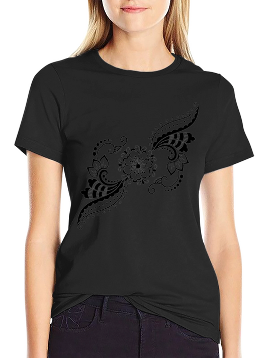 Black Floral Paisley T-Shirt - Stylish Casual Wear