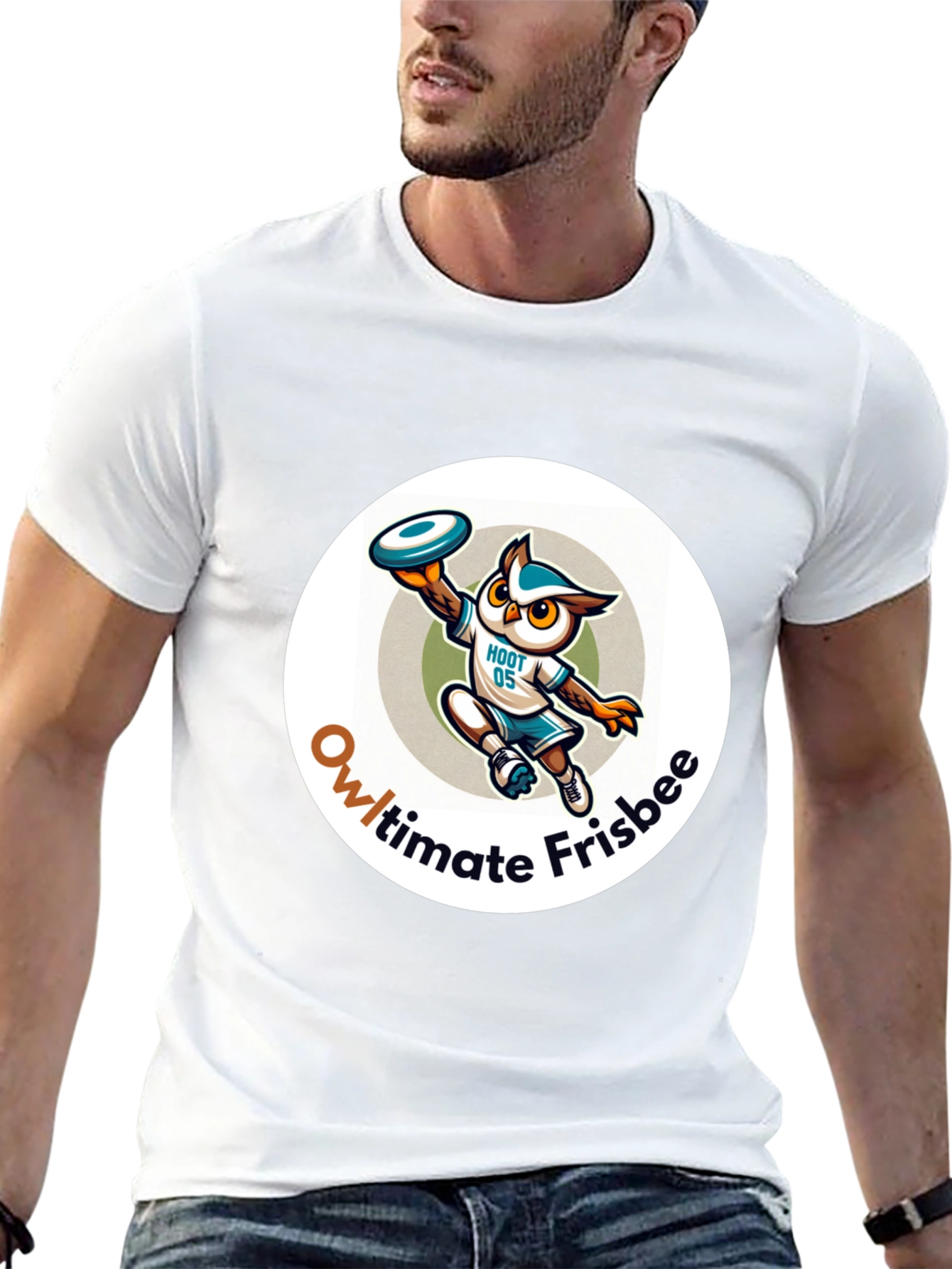Owl Ultimate Frisbee Black T-Shirt