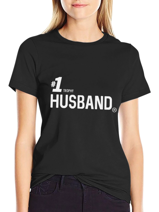 #1 Trophy Husband Black Graphic Tee Shirt