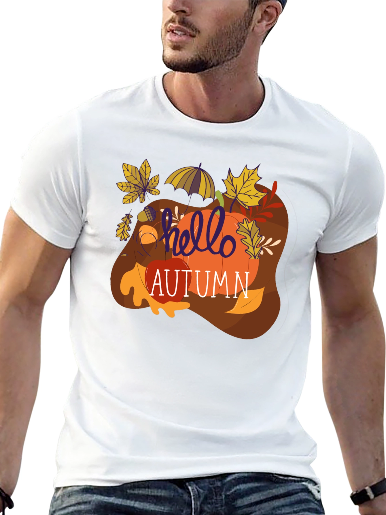 Hello Autumn Graphic Tee - Fall Season T-Shirt