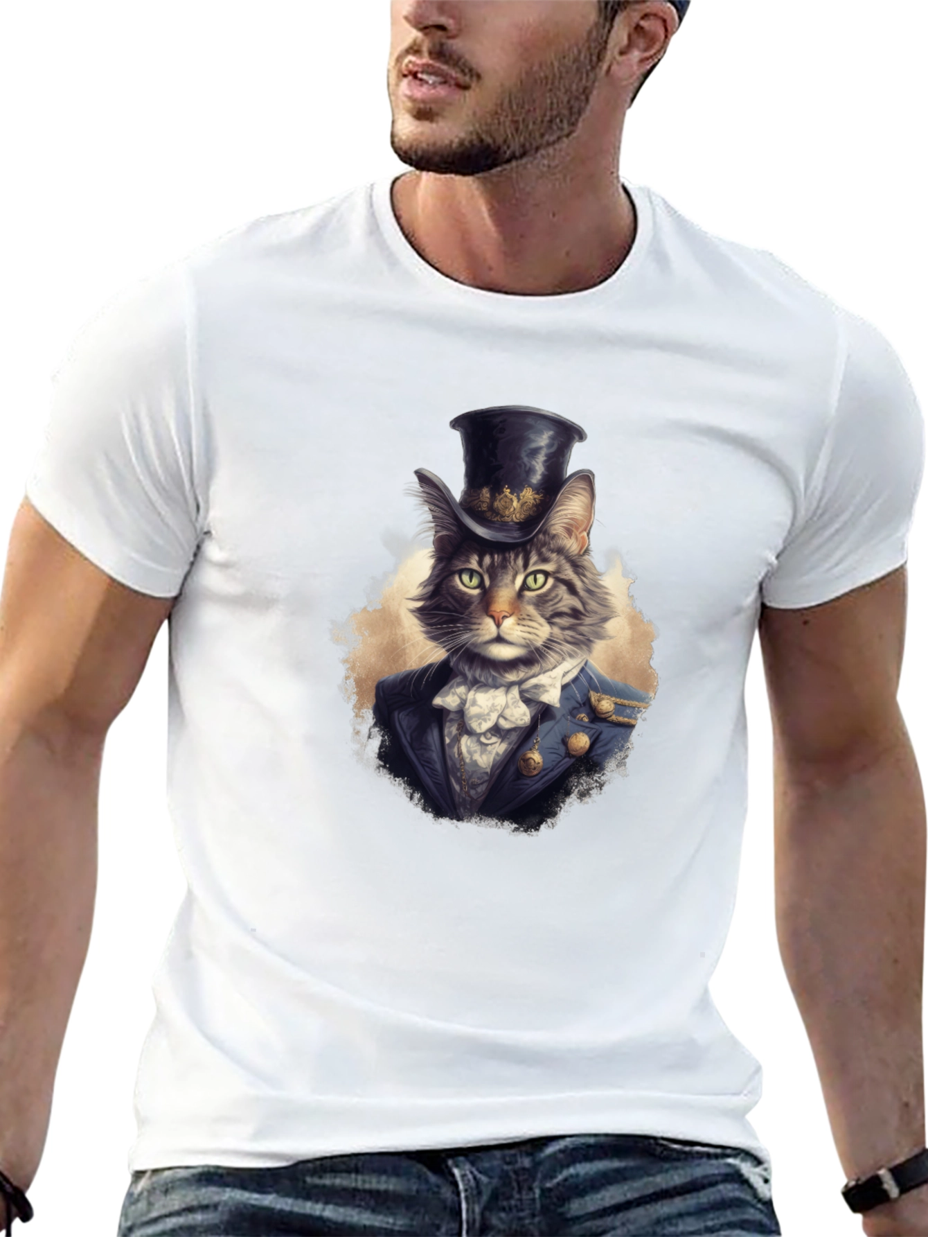 Dapper Cat Top Hat Graphic Tee