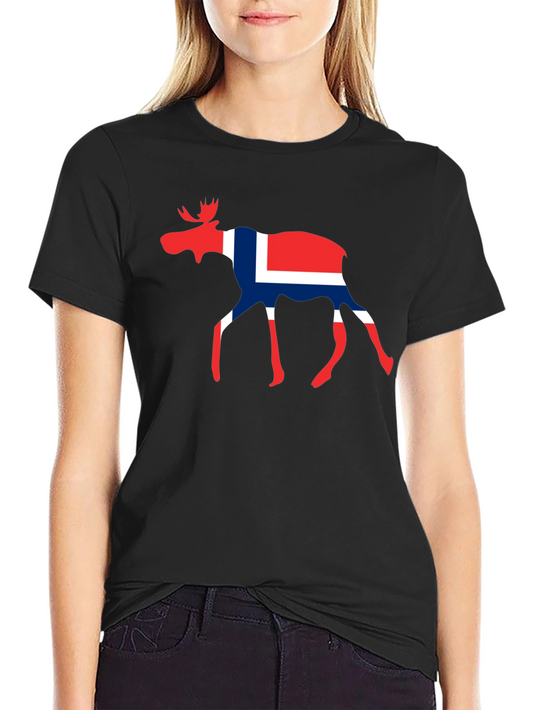 Norway Moose T-Shirt - Black Graphic Tee