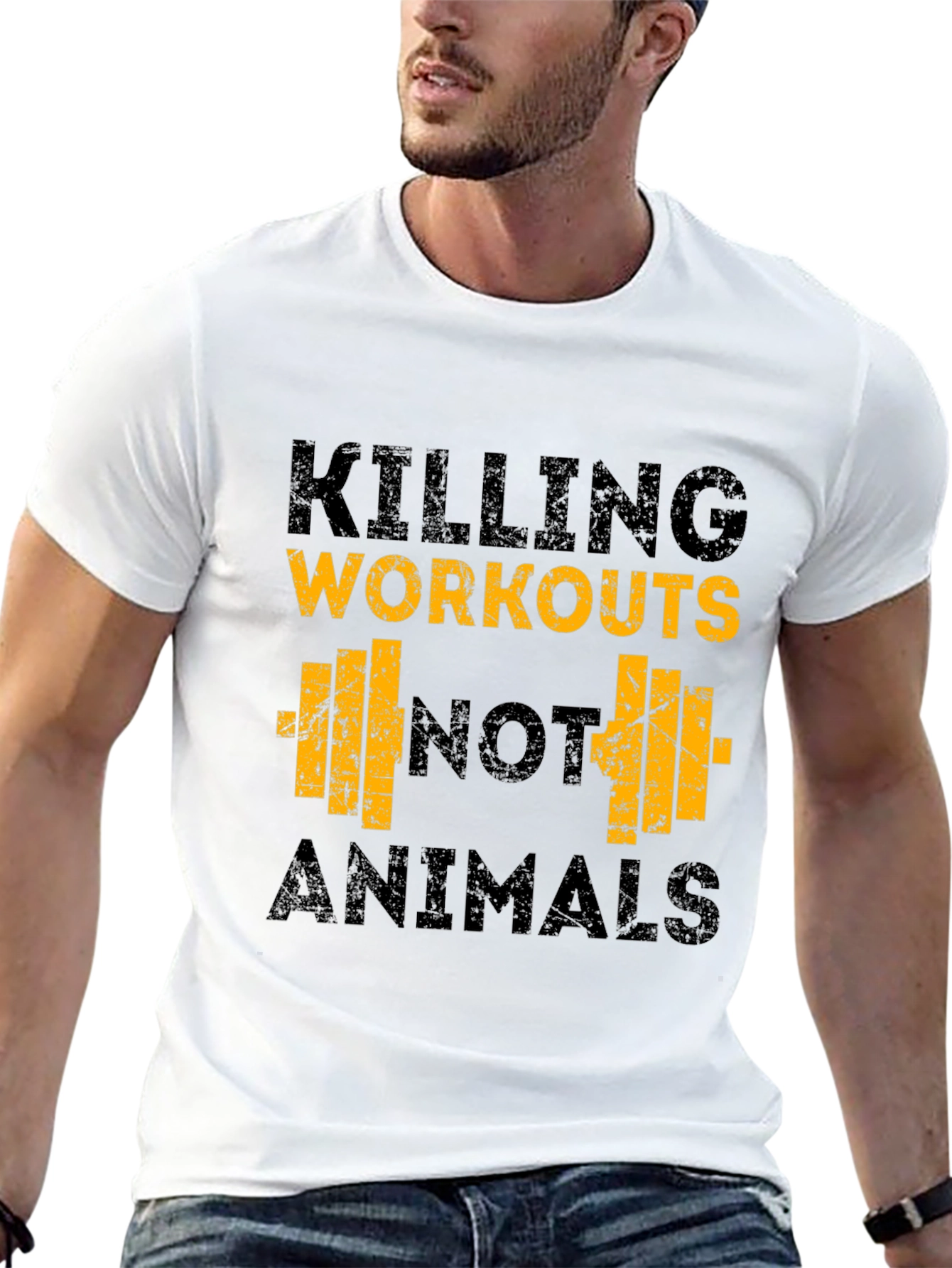 Workout T-Shirt - Killing Workouts Not Animals