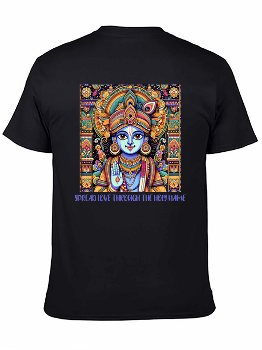 Krishna Art Black T-Shirt