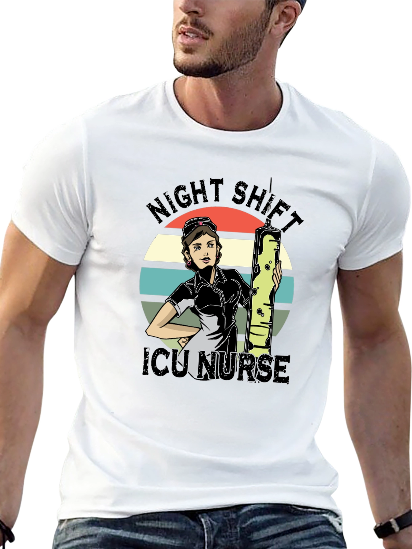 Night Shift ICU Nurse Graphic T-Shirt
