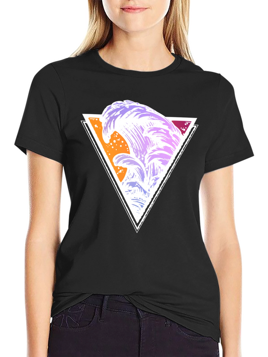 Abstract Wave Triangle Graphic Tee