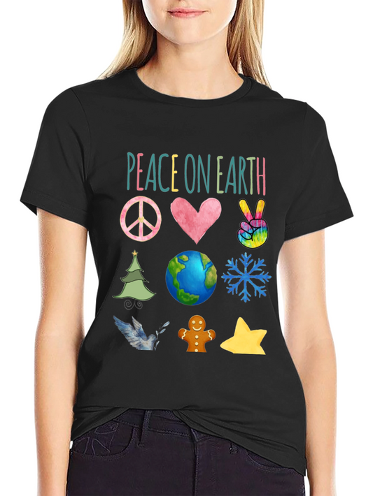 Peace on Earth Graphic Tee - Holiday Season Shirt