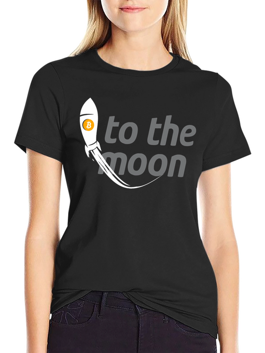 Bitcoin Rocket to the Moon Graphic T-Shirt