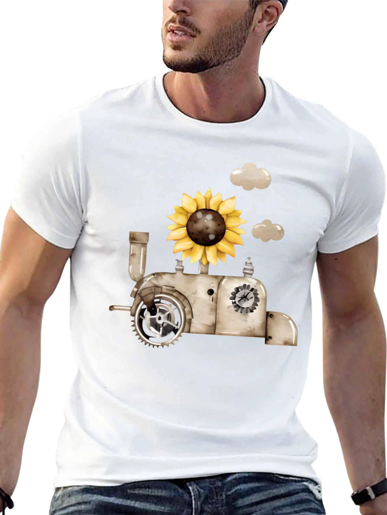 Steampunk Sunflower Train T-Shirt
