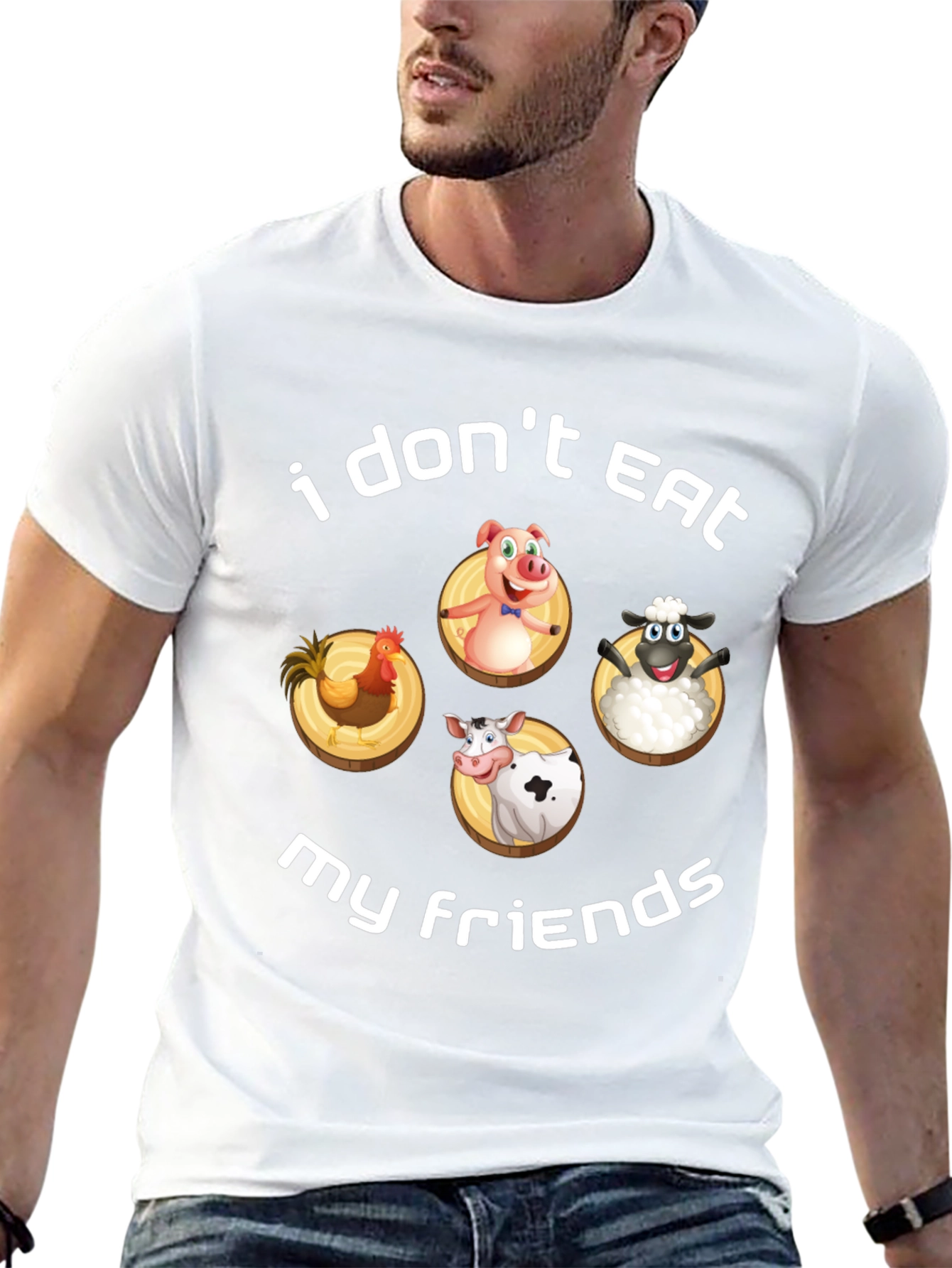 Vegan I Dont Eat My Friends Graphic Tee