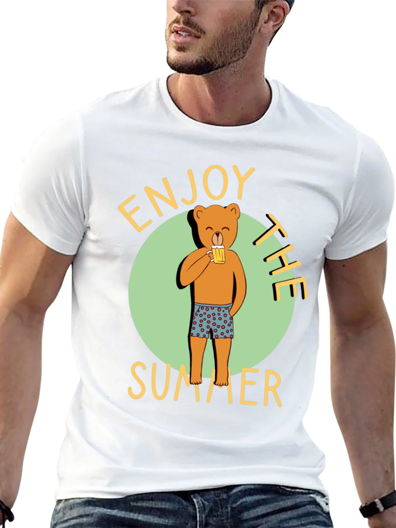 Enjoy the Summer Bear Graphic T-Shirt