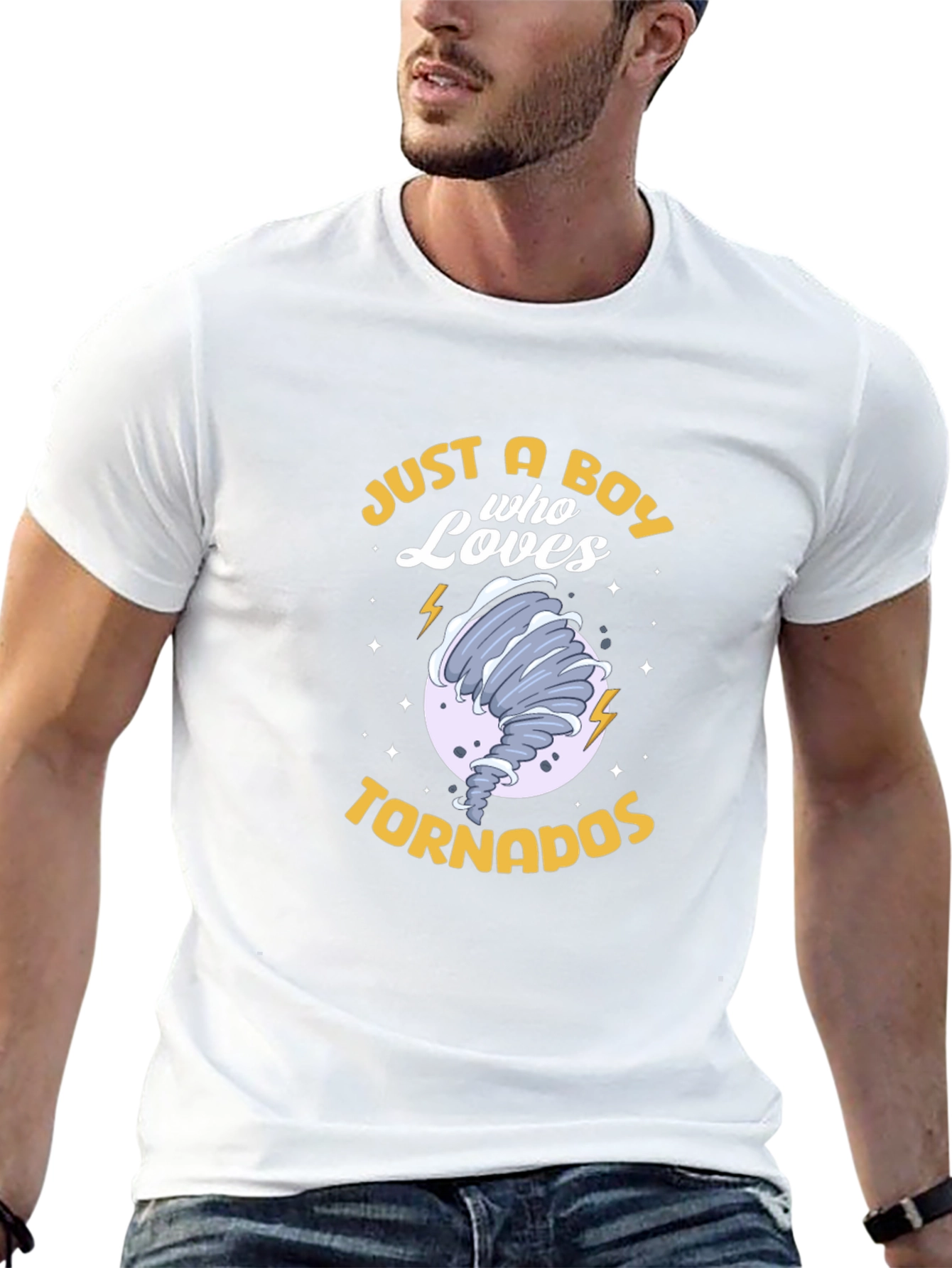 Boy Who Loves Tornadoes Black T-Shirt