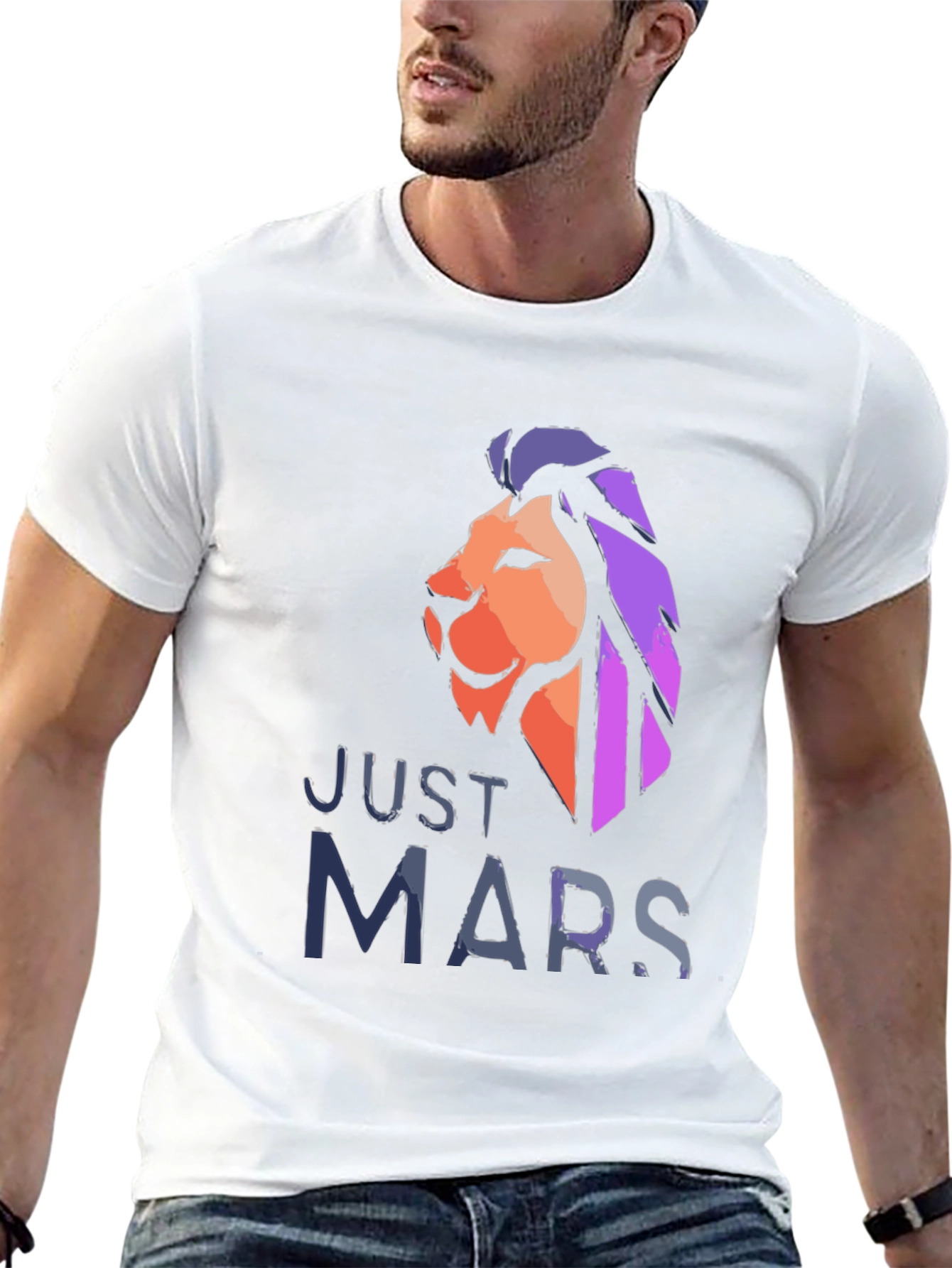 Just Mars Lion Graphic Tee - Black