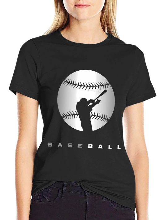 Baseball Silhouette Graphic T-Shirt