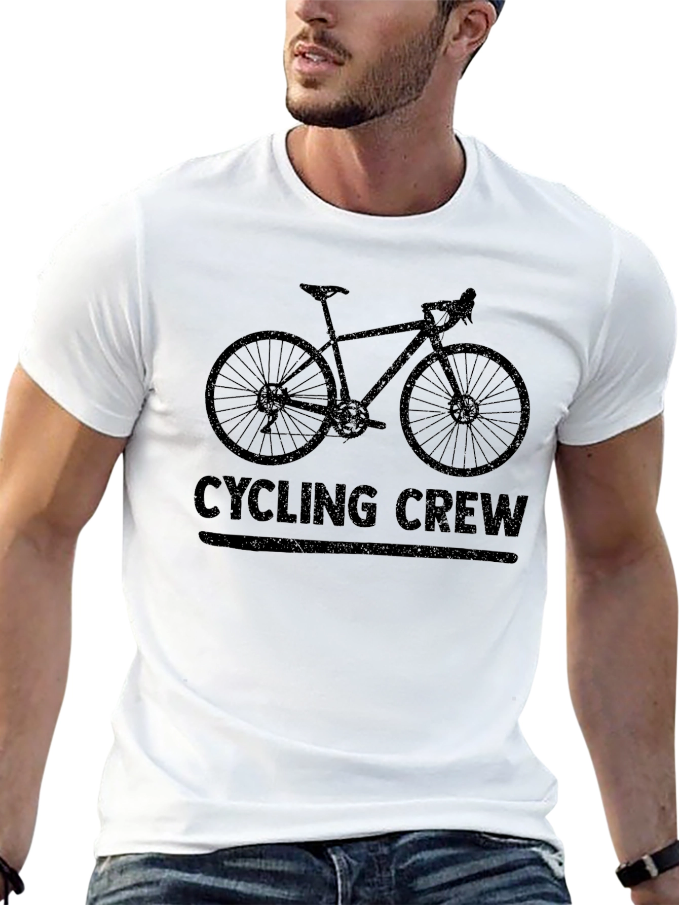 Cycling Crew Black Graphic Tee Shirt