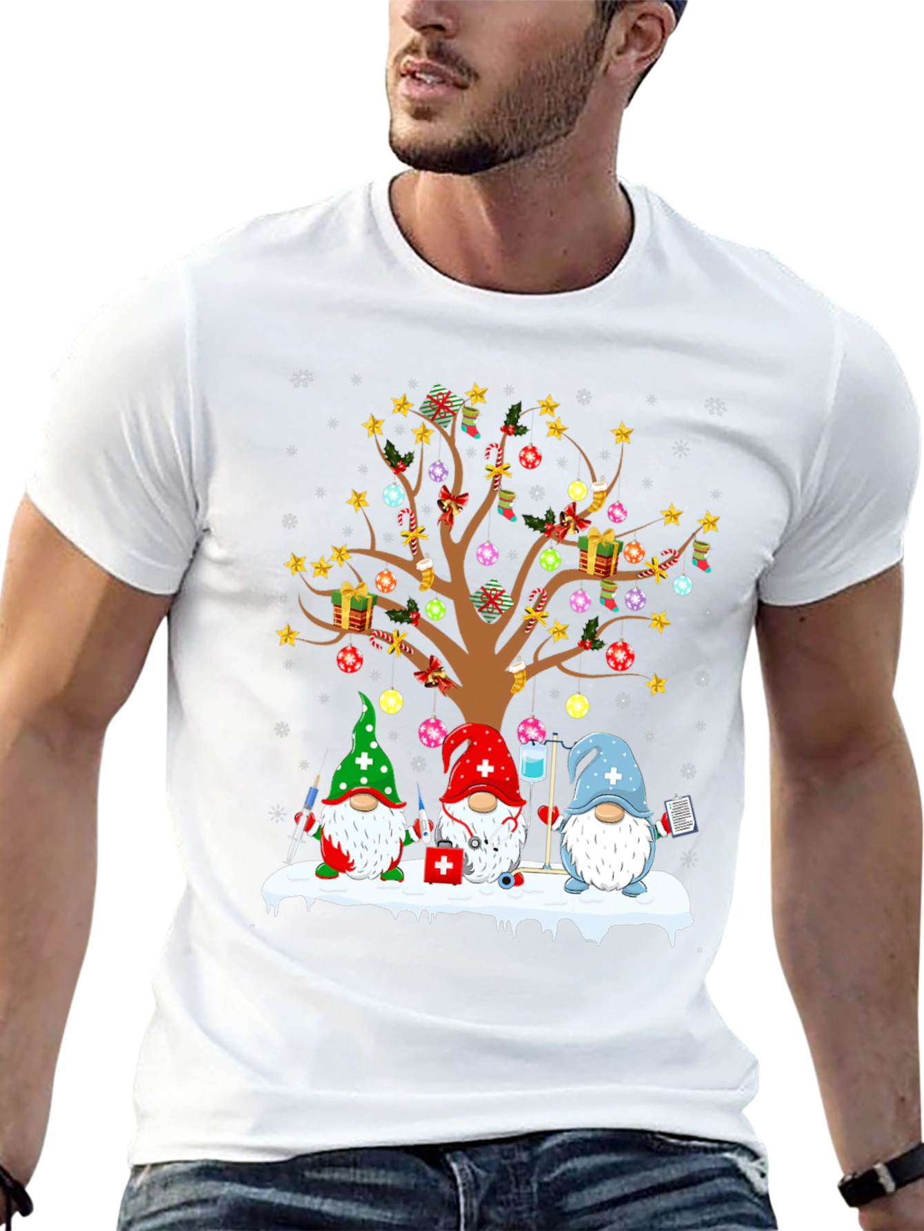 Nurse Gnomes Christmas Tree T-Shirt