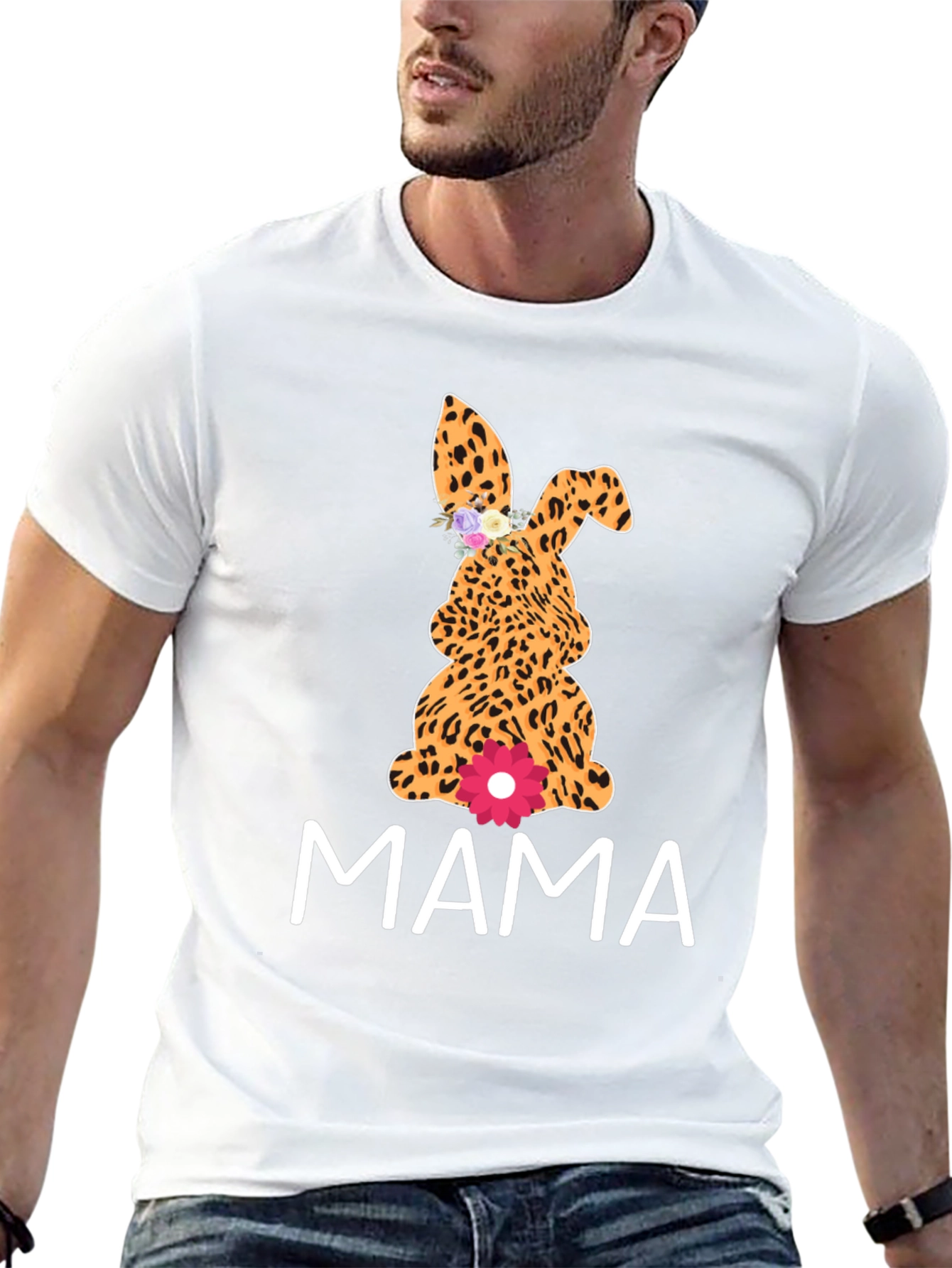 Mama Leopard Bunny T-Shirt - Cute Easter Apparel