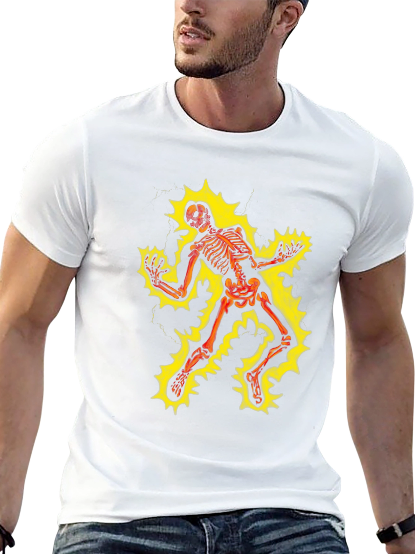 Electrified Skeleton Graphic T-Shirt