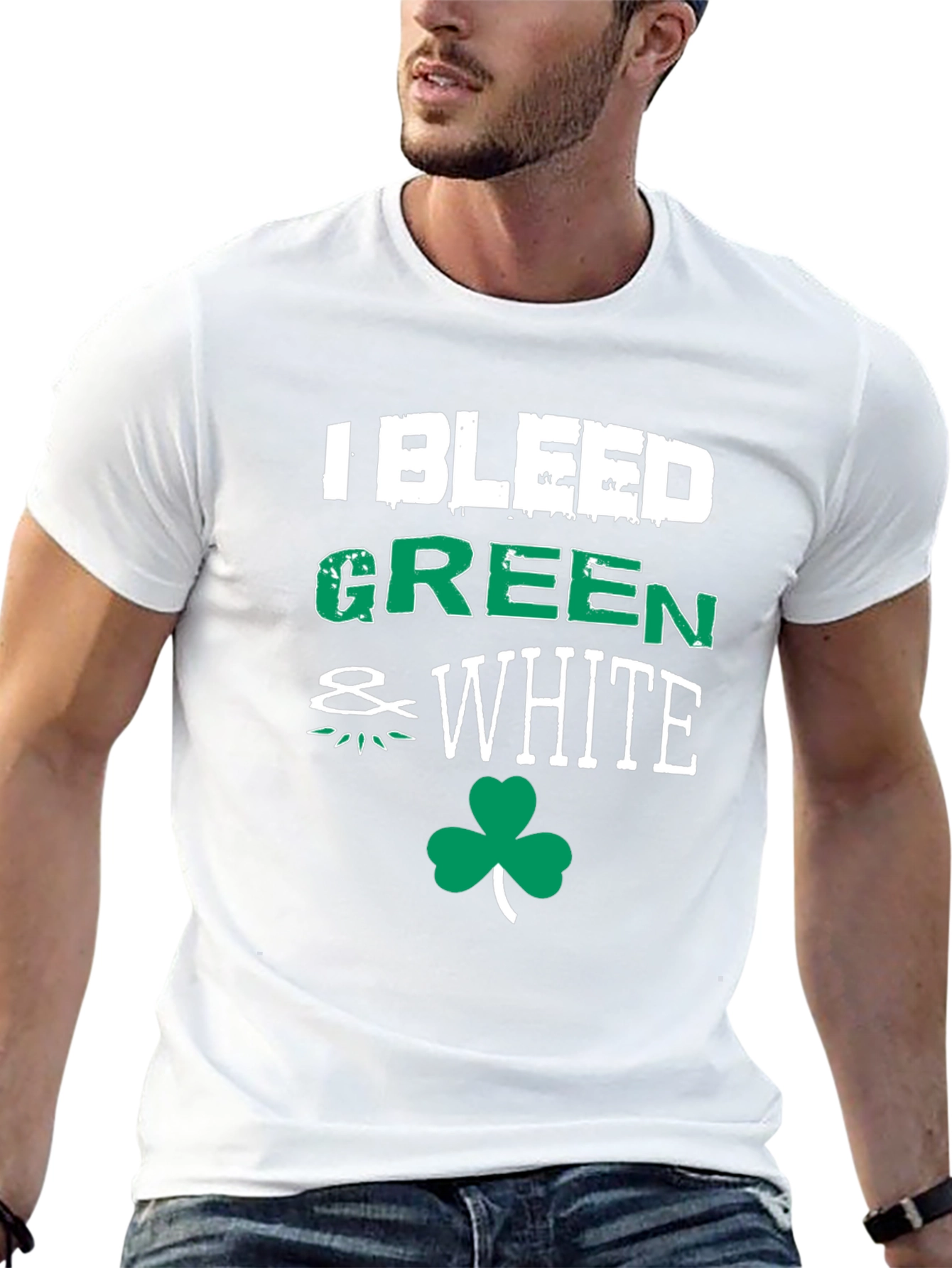 I Bleed Green & White St. Patricks Day T-Shirt