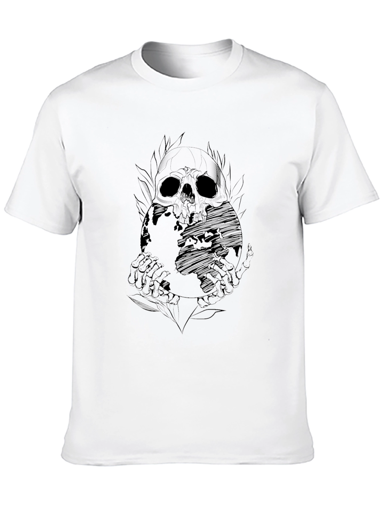 Skull & Globe Graphic Tee - Dark Design