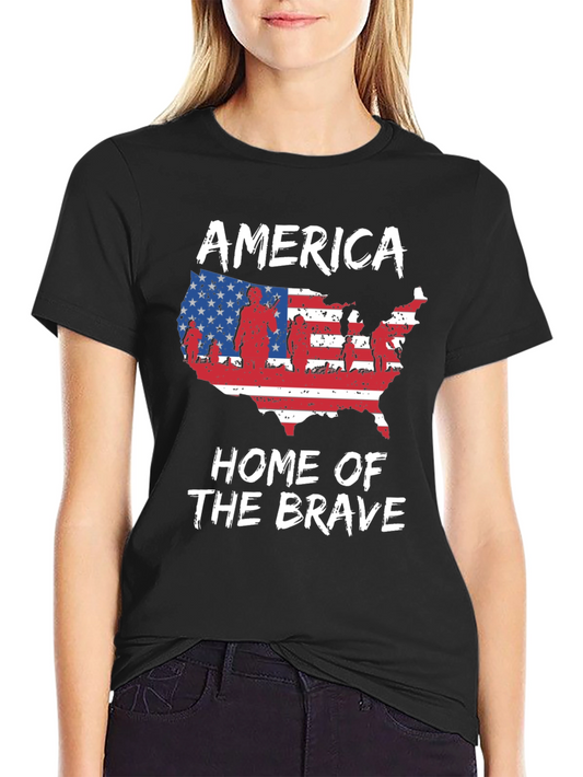 America Home Of The Brave Patriotic T-Shirt