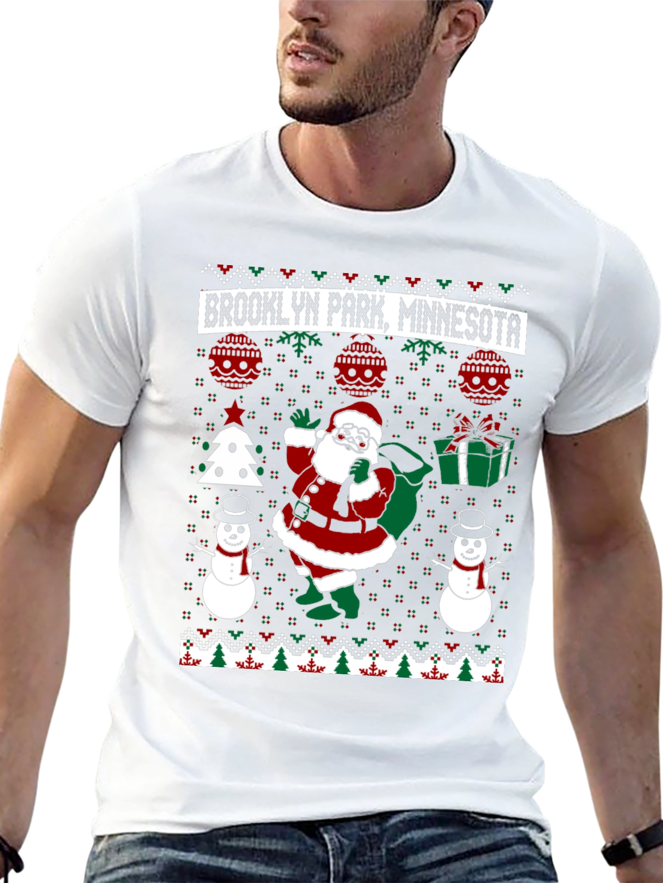 Brooklyn Park Minnesota Santa Christmas Tee