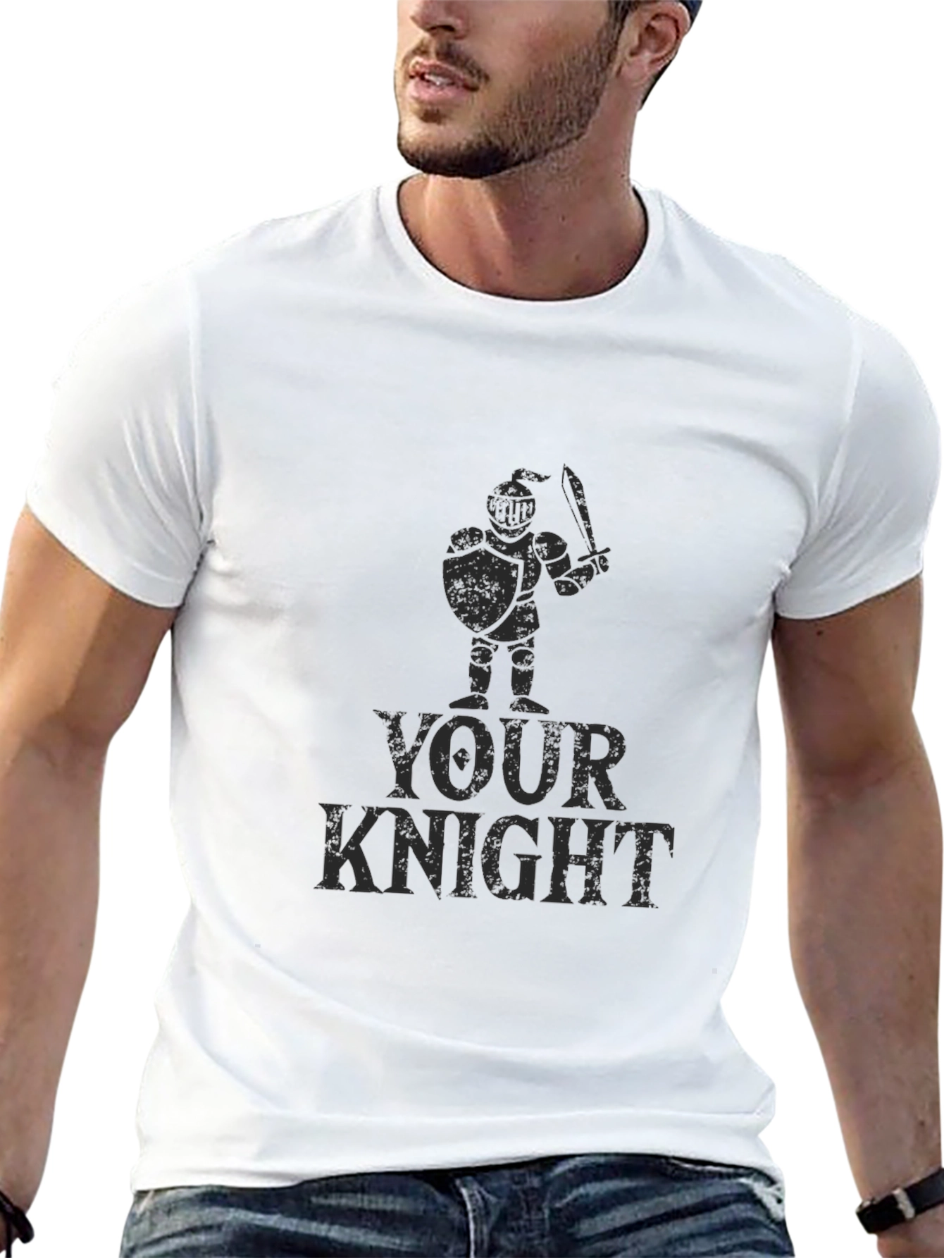 Your Knight Graphic T-Shirt - Black Cotton Tee