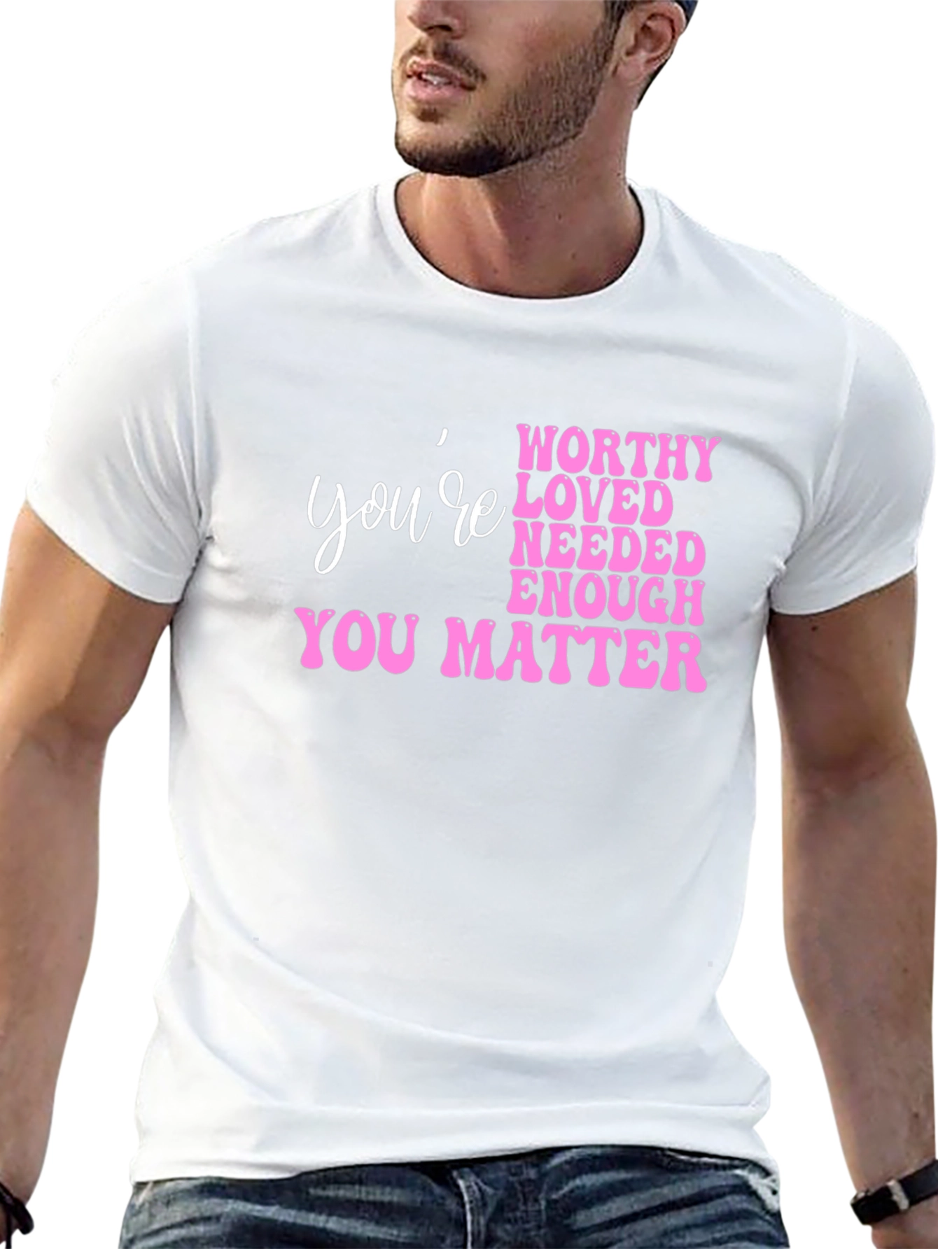Youre Worthy Pink Graphic T-Shirt