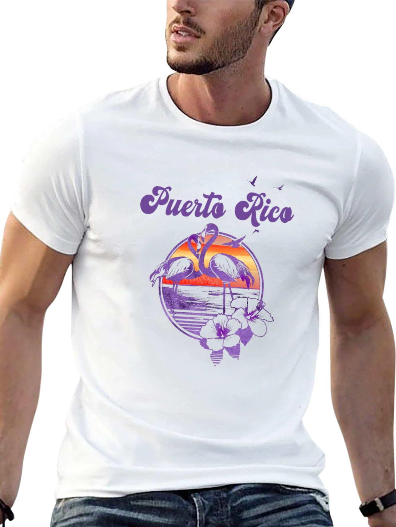 Puerto Rico Flamingo Graphic Tee