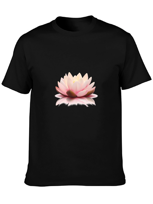 Black Lotus Flower Graphic T-Shirt