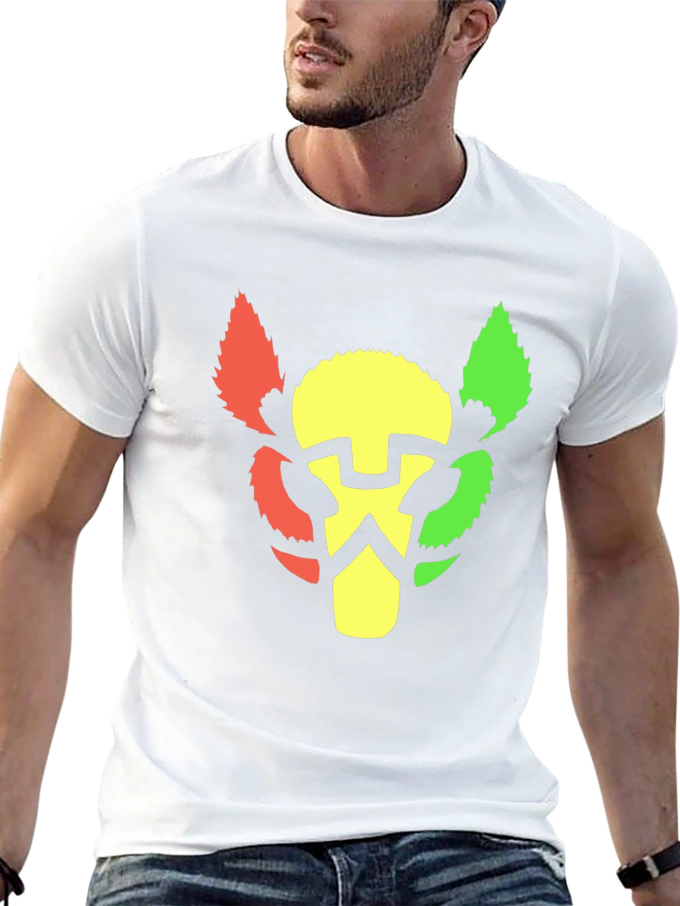 Rasta Lion Head T-Shirt - Black