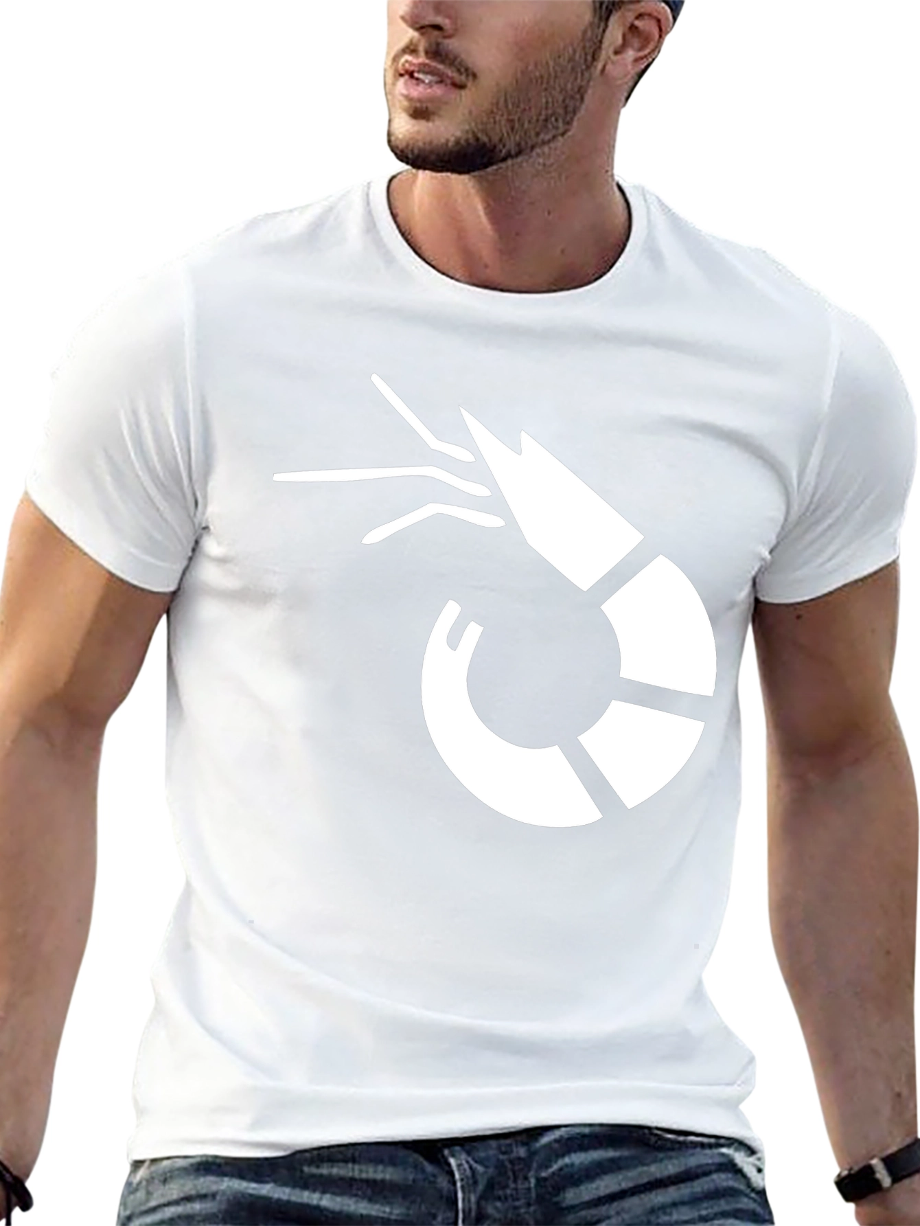 Shrimp Graphic Tee - Casual Black T-Shirt