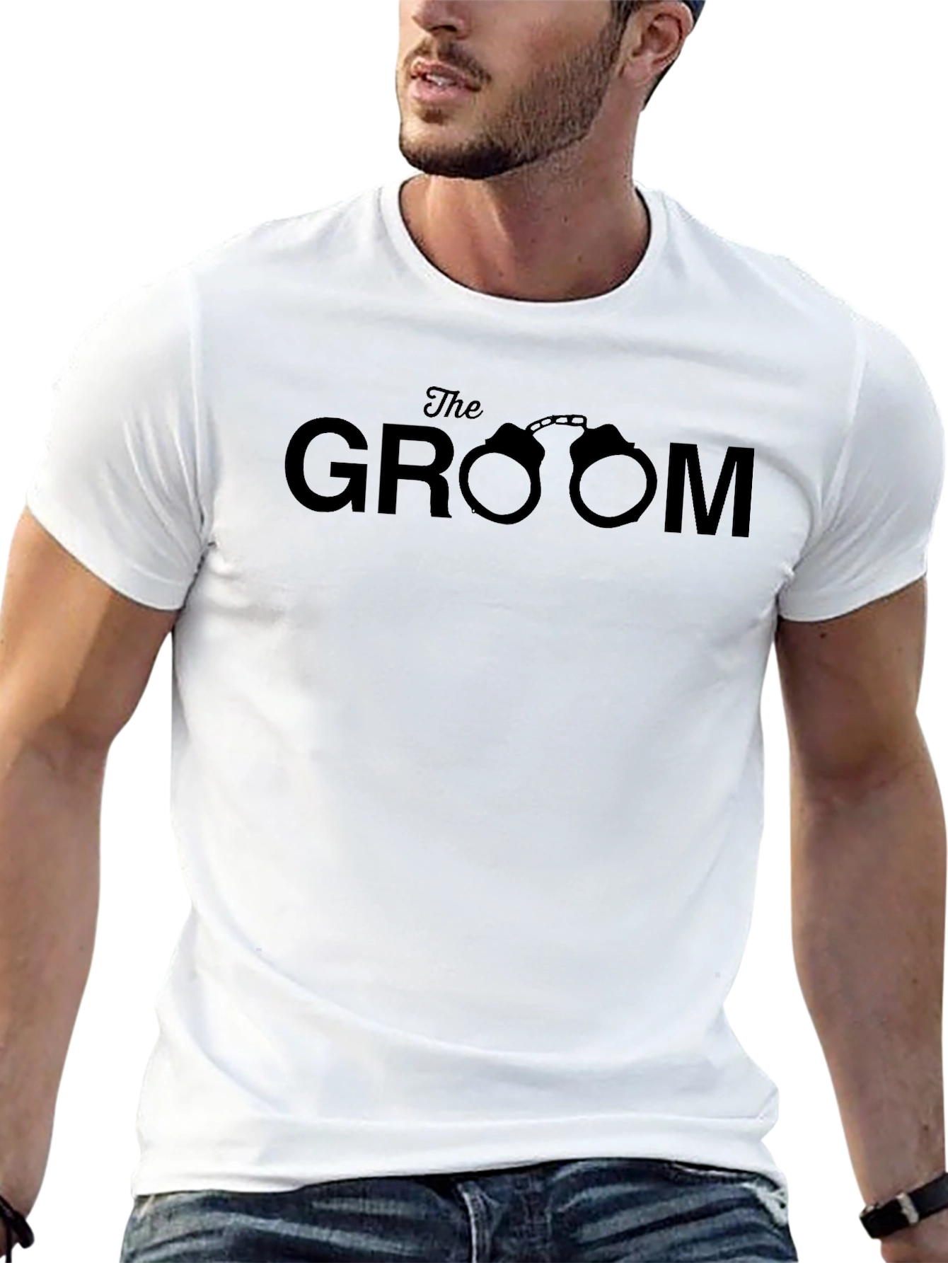 Groom Handcuffs Graphic T-Shirt - Bachelor Party Tee