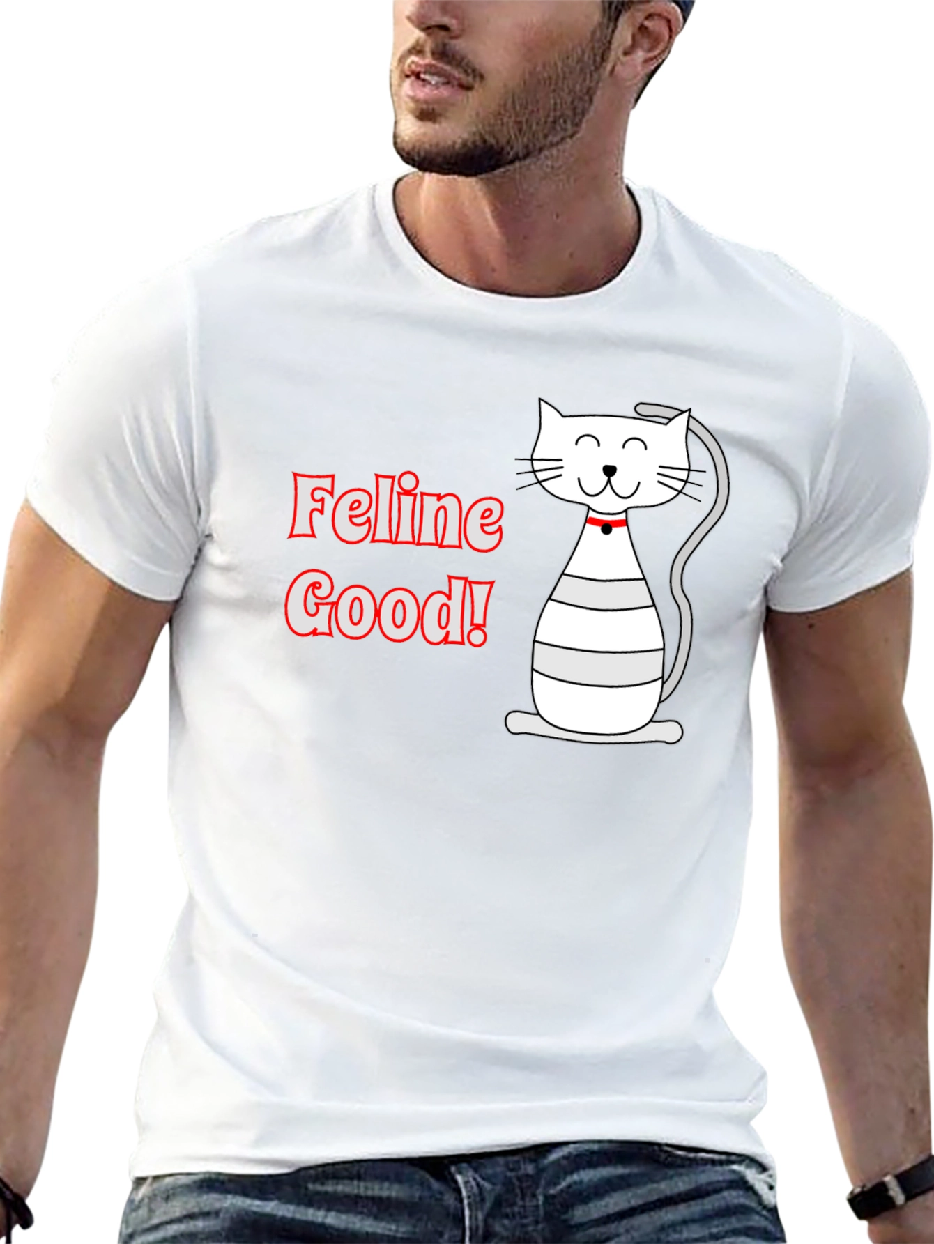 Feline Good T-Shirt - Cute Cat Graphic Tee